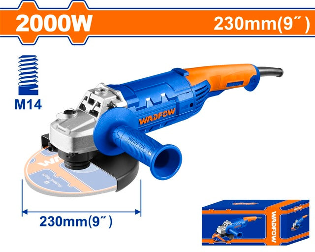 Wadfow WAG852001 Angle Grinder 2000W Heavy-Duty Power Electric Grinder for Metal Masonry & Construction Use