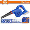 Wadfow WBLP552 20V blower specifications, 2.7 m³/min airflow, battery and charger sold separately
