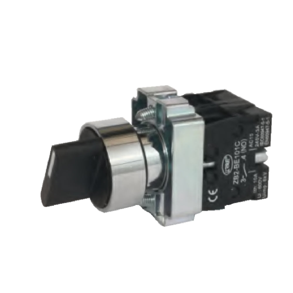 3 Position Selector Switch – XB2-BD33, Maintained Type, 22mm, Black Handle