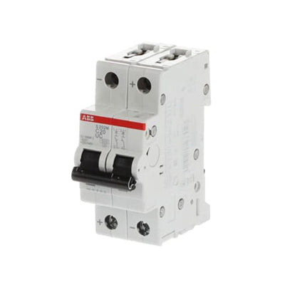 ABB SJ202T 2-Pole Miniature Circuit Breaker – 20A, C-Curve, 3kA Breaking Capacity (2TAZ144200R0204)