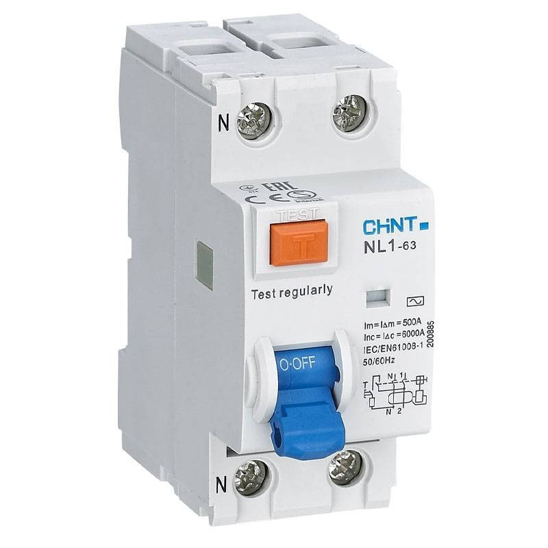 Chint NL1-100 2P 100A 30mA RCCB – 2 Pole Residual Current Circuit Breaker, AC Type, 100A Rated Current, 6kA Withstand, Earth Leakage Protection for Heavy-Duty Single-Phase Applications