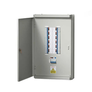 UNO 4-Way Three Phase Distribution Board – 3P 125A/100A Disconnect Switch Incomer Complete with 12 × UNO 1P MCB Outgoers