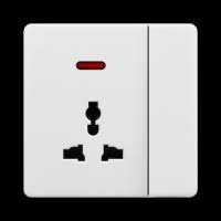 Midea T-Series 13A 1-Gang Single Universal Socket with Neon Power Indication - White Colour