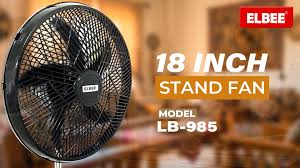 Elbee 985 18-Inch Standing Fan – 5-Blade High-Performance Pedestal Fan