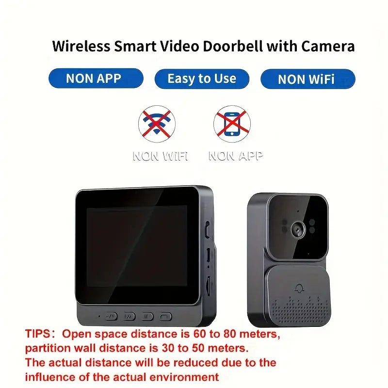 Wireless Smart Video Doorbell – HD Night Vision, Two-Way Audio & AI Motion Detection