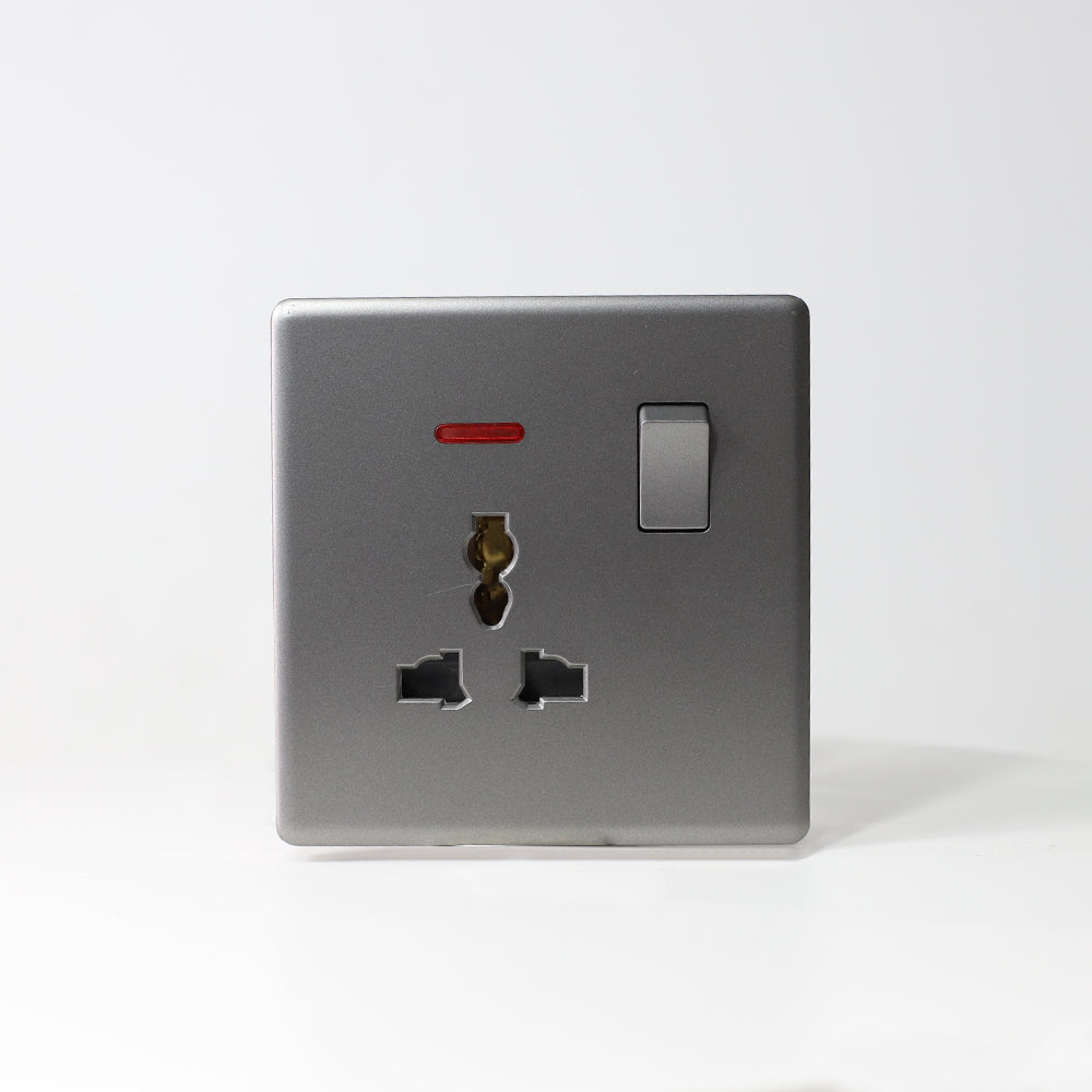 Midea Grey 16A Multi Single Socket 250V