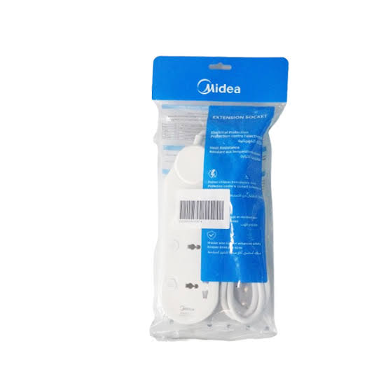 Midea 13A Extension Board, 3 Sockets with 2M Cable ESU3K3B-2MB1