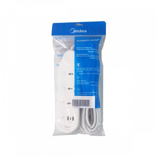 Midea 13A Extension Board, 3 Sockets USB Type C with 5M Cable ESU4K3BUC-5MB1