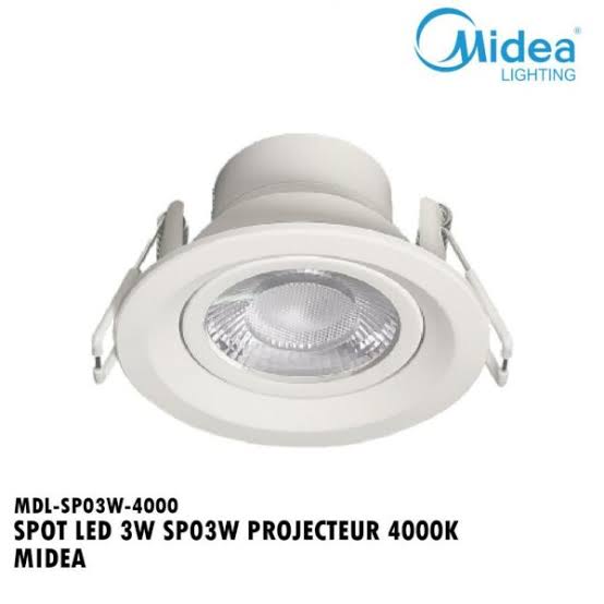 Midea SP03W-6500K 3W LED Recessed Spotlight – 6500K Cool White, 220–240V~50/60Hz, Energy-Saving Ceiling Fixture