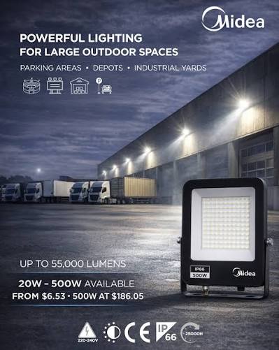 Midea LED Floodlight 150W, 220–240V, 5700K