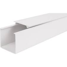 SUIMING White PVC Wall Trunking — 50 × 50 mm × 2900 mm, 1.1 mm Thickness, Heavy-Duty Electrical Cable Management Trunking for Surface Wiring