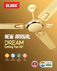 ELBEE Dream 56" Ceiling Fan – HSLV, Double Ball Bearing, Low Wattage
