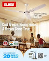 ELBEE Dream 56" Ceiling Fan – HSLV, Double Ball Bearing, Low Wattage