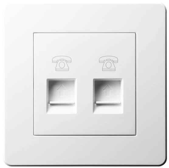 UNO Double Telephone Socket RJ11 Twin Wall Outlet for Landline and PABX Systems