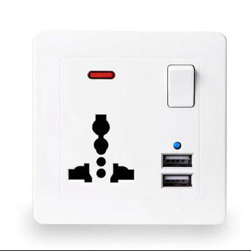 UNO 13A Single Socket with USB Charging Port Wall Outlet for Residential and Commercial Use