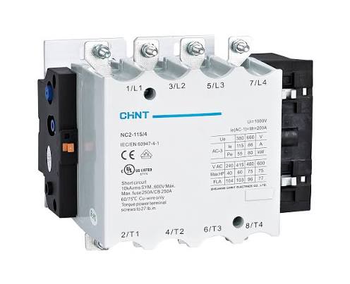 CHINT NC2-115/4 AC Contactor for Three-Phase Motor Control and Power Switching