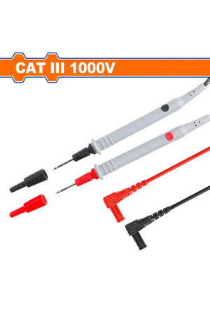 Wadfow 100cm Test Lead Set WMX3101 – CAT III 1000V 143mm Probes Universal Multimeter / Clamp Meter Compatibility