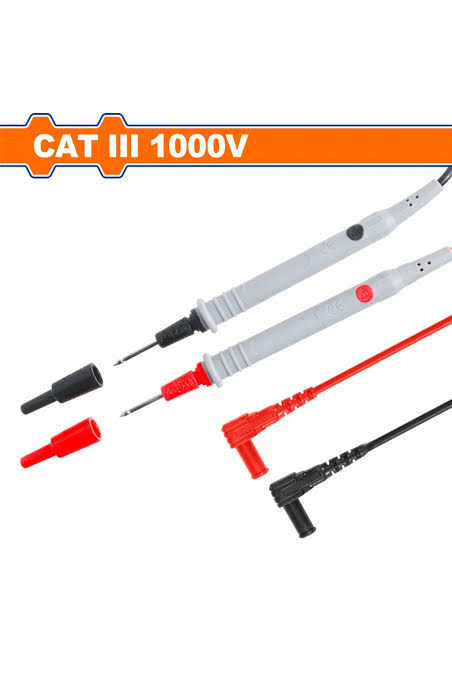 Wadfow 100cm Test Lead Set WMX3101 – CAT III 1000V 143mm Probes Universal Multimeter / Clamp Meter Compatibility