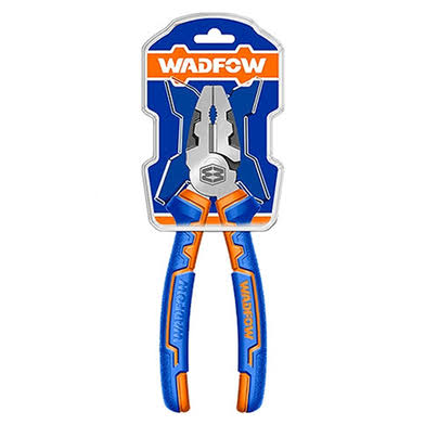 WADFOW WPL1718 High-Leverage Combination Pliers 8" Cr-V Steel Strong Grip Cutting Jaws Ergonomic Anti-Slip Handles P6C36