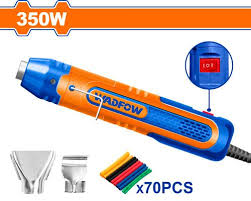 Wadfow WHG2501 500W Dual-Temperature Heat Gun (230°C & 400°C) 2 Air-Flow Settings with 2 Nozzles & Heat-Shrink Tubing Kit