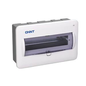 Consumer Unit, Distribution Board – CHINT NX8-12-J, 12-Way, J-Type Special Variant, NX Series, Plastic Enclosure, DIN Rail Mount, IP40, Part No. 216034