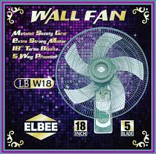 Elbee LB 645 16-Inch Wall Fan – Oscillating Wall-Mounted Fan for Home and Office