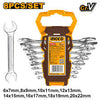 Ingco 8-Piece Ratchet Combination Spanner Set HKSPA1808 – CrV Steel, 180° Ratchet, Sizes: 6×7, 8×9, 10×11, 12×13, 14×15, 16×17, 18×19, 20×22 mm