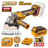 Ingco cordless angle grinder with battery and kit accessories