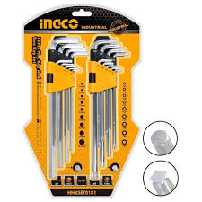 Ingco HHKSET0181 long-arm hex and Torx key sets with storage holders and packaging