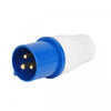 Industrial Male Plug – 3-Pin, 16A, 220V, IP44 Rated (Blue CEE Type Plug)
