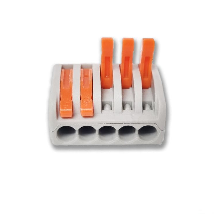 PCT-215 Quick Wire Connector – 5-Port Push-in Terminal Block (0.08–2.5mm²)