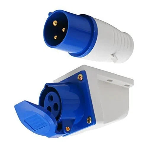 3-Pin 32A Industrial Plug & Wall-Mount Socket Set – IP44 Rated | Male Plug + Splash-Proof Wall Socket Combo