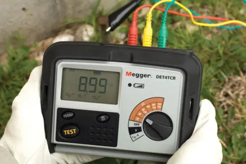 Megger DET4 Series Digital Earth/Ground Resistance Tester, Four-Terminal Ground Tester