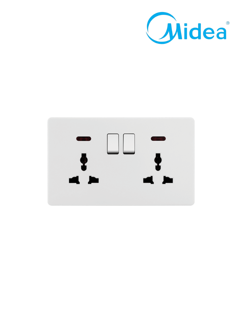 Midea White Multi Double Socket 16A 250V