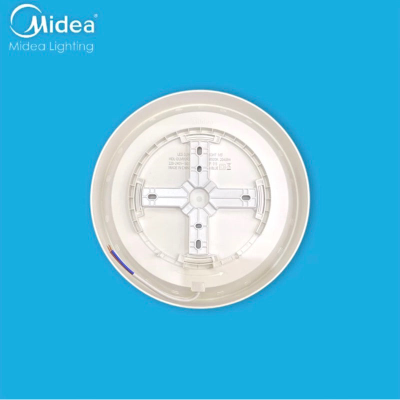 Midea MDL-DLM80R24W-65-03 – 24W Cool Daylight (6500K) Round LED Surface Downlight, ~2040lm, 220–240V AC, CRI≥80, ~15000h Lifespan, White Frame (M3)