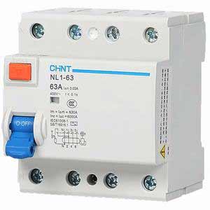 Chint NL1-100 4P 100A 100mA RCCB – 4 Pole Residual Current Circuit Breaker, AC Type, 100 mA Sensitivity, 6 kA Withstand for Three‑Phase Earth Leakage Protection