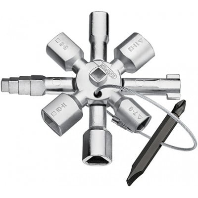 Close-up of metal multi-profile control cabinet key