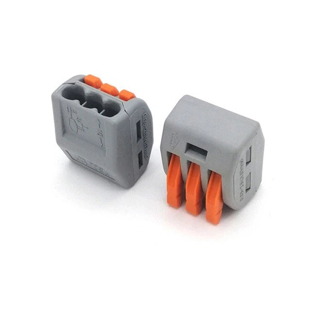 PCT-213 Quick Wire Connector – 3-Port Push-in Wiring Conductor Terminal Block (0.08–2.5mm²)