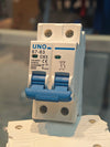 UNO 2-Pole 10A C-Curve Miniature Circuit Breaker (MCB) 6kA Thermal-Magnetic Double-Pole 240/415V