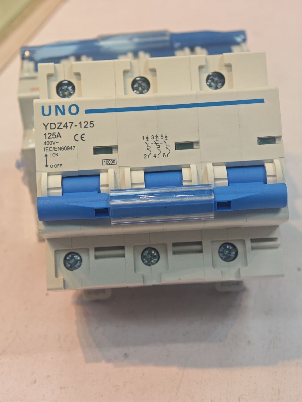UNO 3-Pole 125A C-Curve Miniature Circuit Breaker (MCB) 10kA Three-Phase DIN-Rail
