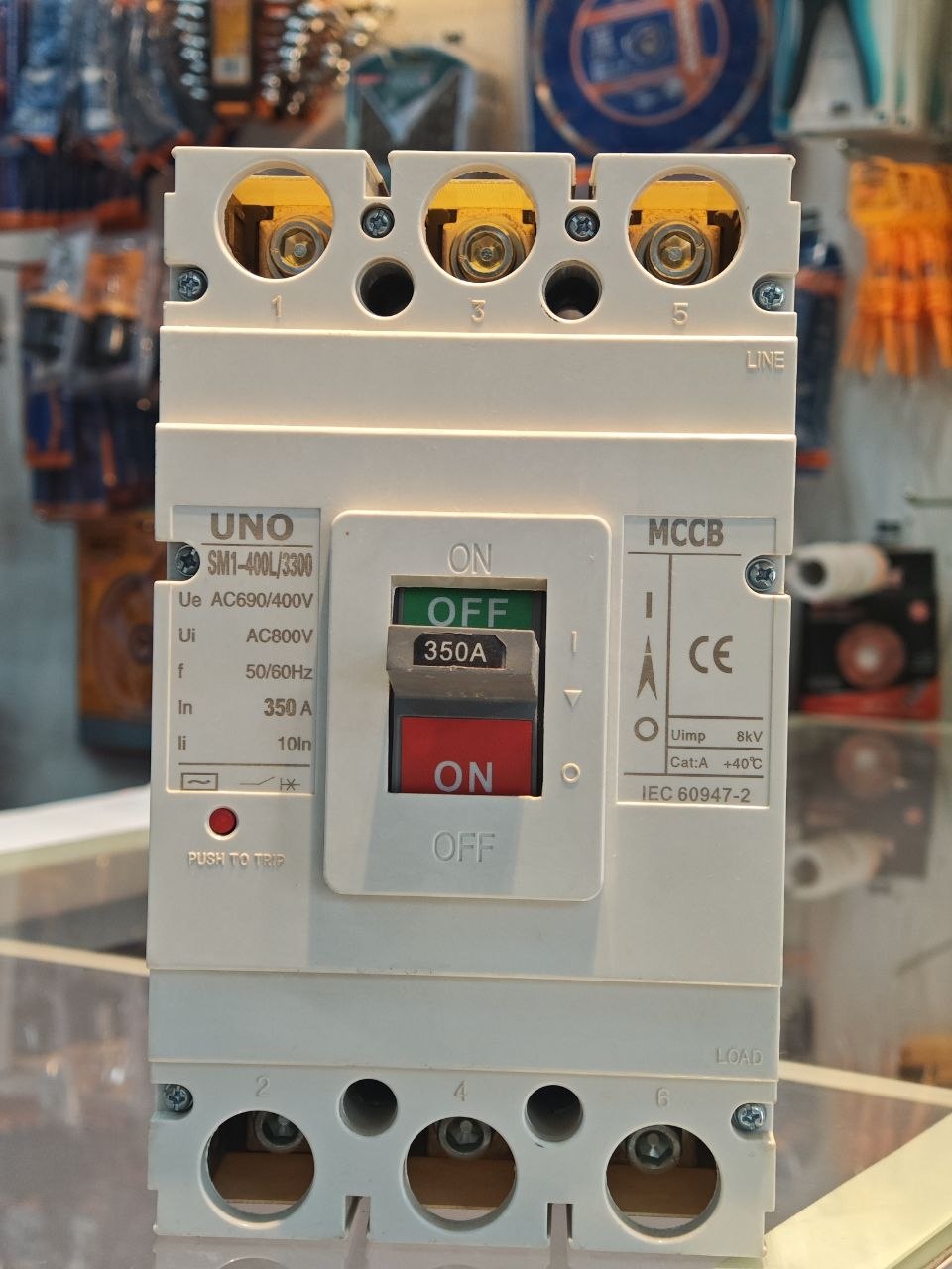 UNO 3-Pole Fixed MCCB 63A Molded Case Circuit Breaker Thermal-Magnetic 415V IEC/EN 60947-2