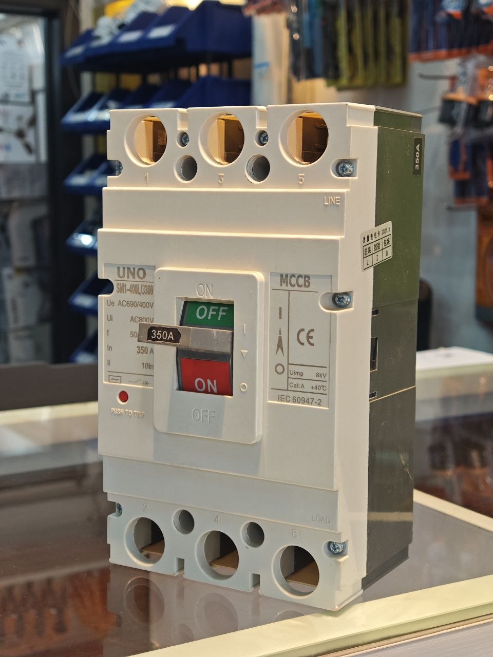 UNO 3-Pole Fixed MCCB 63A Molded Case Circuit Breaker Thermal-Magnetic 415V IEC/EN 60947-2