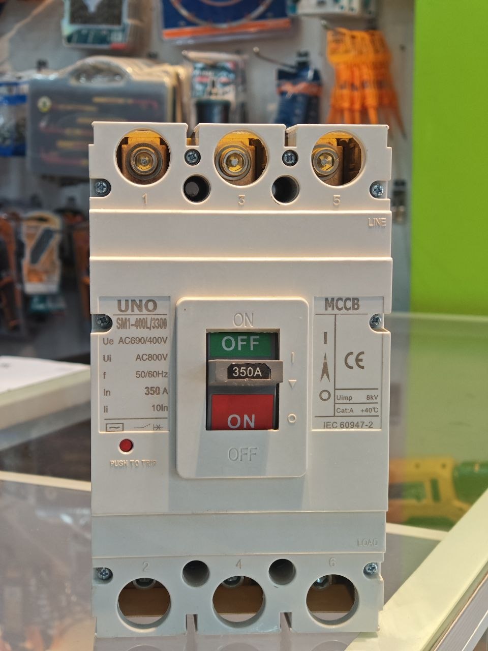 UNO 3-Pole Fixed MCCB 100A Molded Case Circuit Breaker Thermal-Magnetic 415V IEC/EN 60947-2