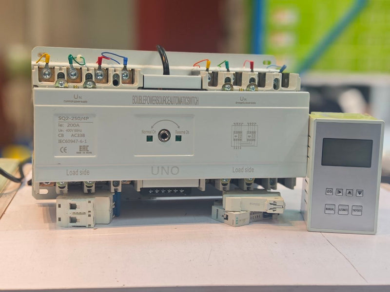 UNO Automatic Transfer Switch (ATS) 160A 4-Pole with Controller 4P for Mains-Generator Changeover