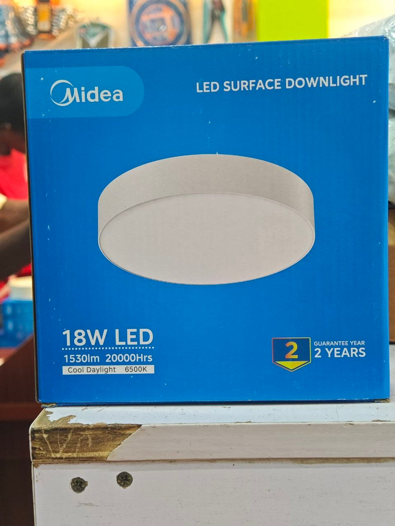 Midea 18W LED Surface Downlight | MDL-DLM60R18W-03 | 6500K Cool Daylight | 1530lm | 110° | 220-240V