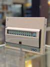 UNO 12-Way Single Phase Consumer Unit Distribution Board | 100A Isolator | Pre-fitted MCBs | Metal Enclosure