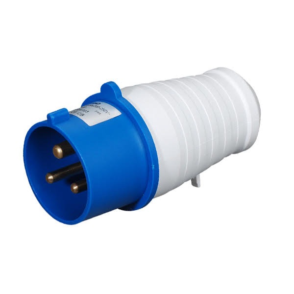 3-Pin 32A Industrial Plug – IP44 Rated | Heavy-Duty Splash-Proof Power Connector