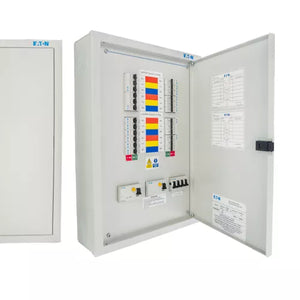 Eaton 4-Way Three Phase Distribution Board – Complete with 125/100A Moeller Disconnect Switch & Eaton 1P MCBs