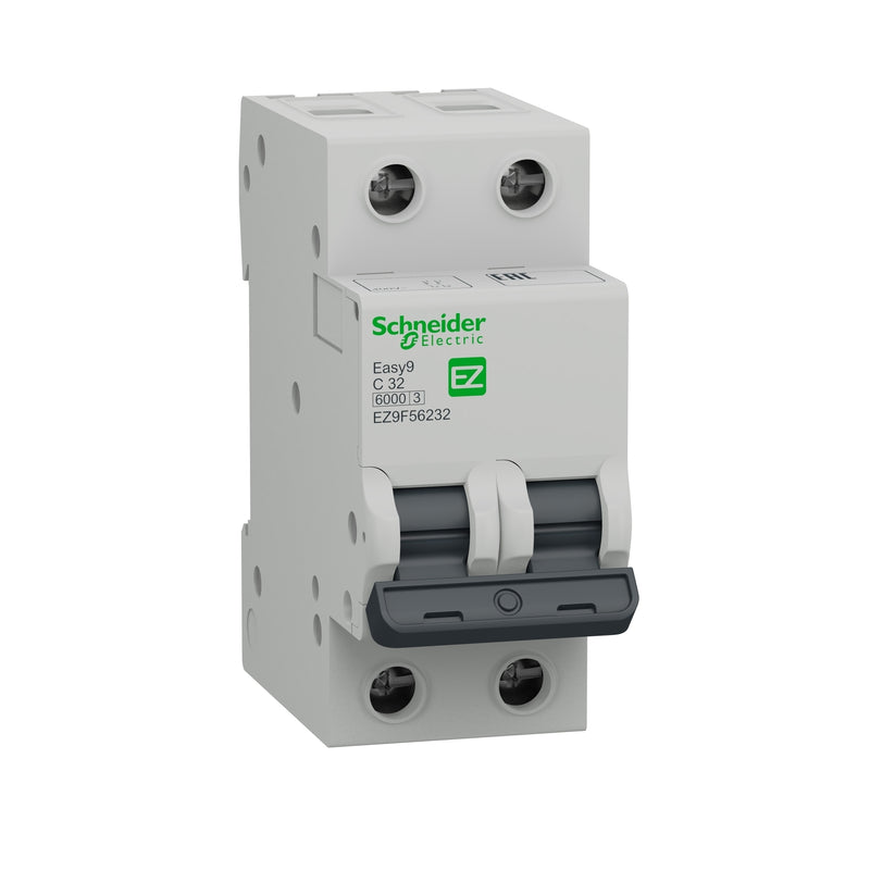 EZ9F56225 – Schneider Easy9 Miniature Circuit Breaker  25A, 2 Pole, C Curve, 6000A Breaking Capacity