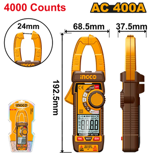 Ingco DC/AC Clamp Meter 400A 4000 Counts – DCM62006
